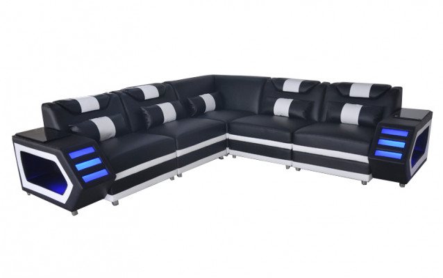 Design Leder Polster Sitz Ecke Leder Polster Eck Landschaft Zimmer Wohn