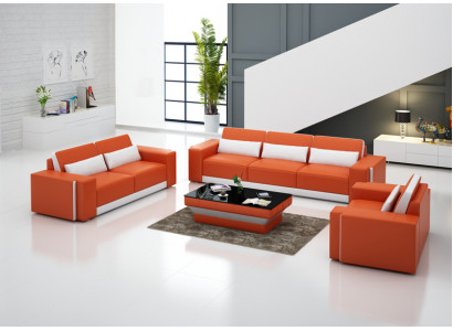 Ledersofa Couch Wohnlandschaft Sofagarnitur Sofa Garnitur Modern Design G 8019D