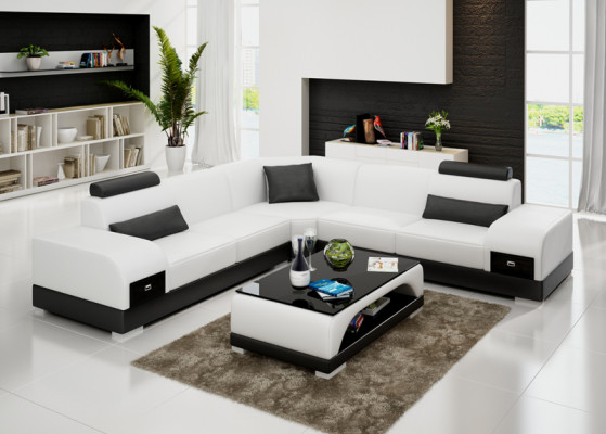 Ledersofa Couch Wohnlandschaft Ecksofa Eck Sofa Modern Design Garnitur