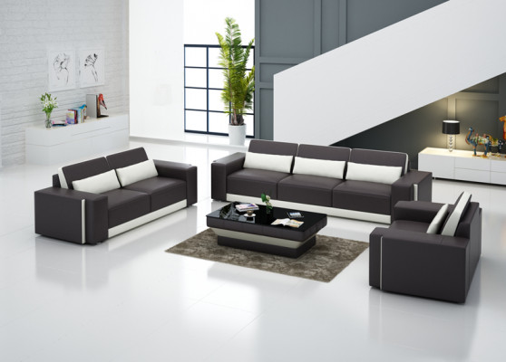 Ledersofa Couch Wohnlandschaft Sofagarnitur Sofa Garnitur Modern Design G 8019D