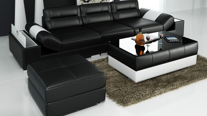 Ledersofa Sofa Couch Sofagarnitur Neu 3+3 Sitzer Garnitur Design Neu