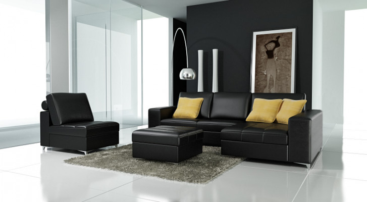 Ledersofa Sofa Couch Wohnlandschaft Modern Ecksofa Eck Garnitur Design