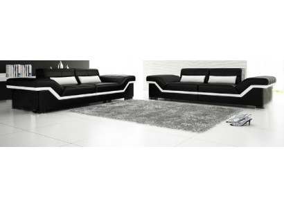 LEDERSOFA BIG SOFA 3+3 DESIGN SOFA POLSTER LEDER GARNITUR COUCH SOFAGARITUR NEU