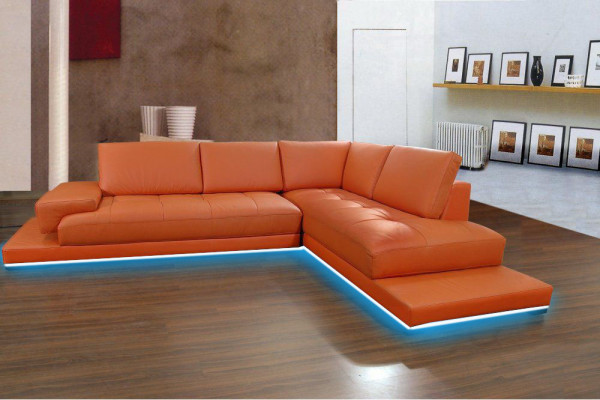 Wohnlandschaft Polster Ecke Eck Sofa Couch Garnitur Landschaft Leder Neu 1060
