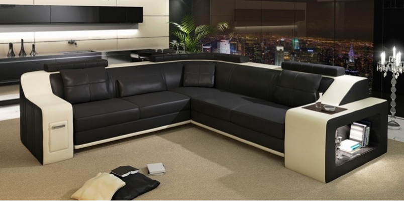 Stilvolles Wohnen L-förmiges Kunstleder-Sofa für höchsten Komfort