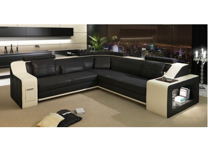 Stilvolles Wohnen L-förmiges Kunstleder-Sofa für höchsten Komfort