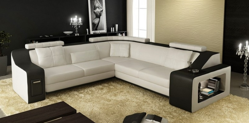 Stilvolles Wohnen L-förmiges Kunstleder-Sofa für höchsten Komfort