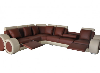 Design Leder Polster XXL Sitz Zimmer Sofa Couch Designer Eck Garnitur