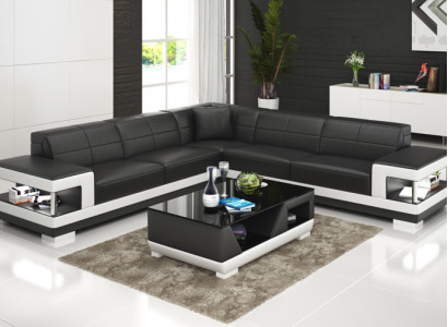 Ledersofa Couch Wohnlandschaft Eck Modern Sofa Ecksofa Design Garnitur