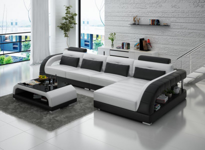 Ledersofa Couch Wohnlandschaft Eck Modern Ecksofa Design Sofa Garnitur
