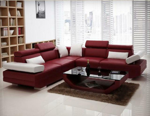 Wohnlandschaft Polster Ecke Eck Sofa mit USB Garnitur Landschaft Leder AlfredB