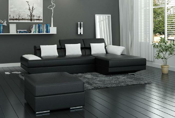 Wohnlandschaft Polster Ecke Eck Sofa Couch Garnitur Landschaft Leder - 2719C Neu