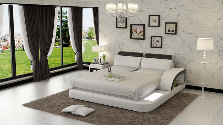 Luxus Bett Beleuchtung Lederbett Betten Sofa Big Ehe Polster 140/160/180 cm
