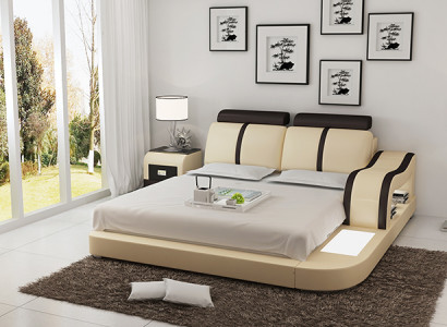 Bett Design Luxus Luxus Betten Leder Modernes Schlafzimmer 140/160/180 cm