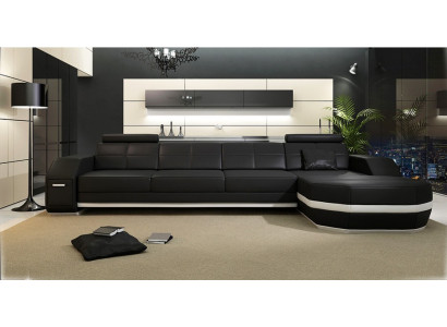 Design Ecksofa Couch Polster Eck Garnitur Ledersofa Ecke Wohnlandschaft PH300B