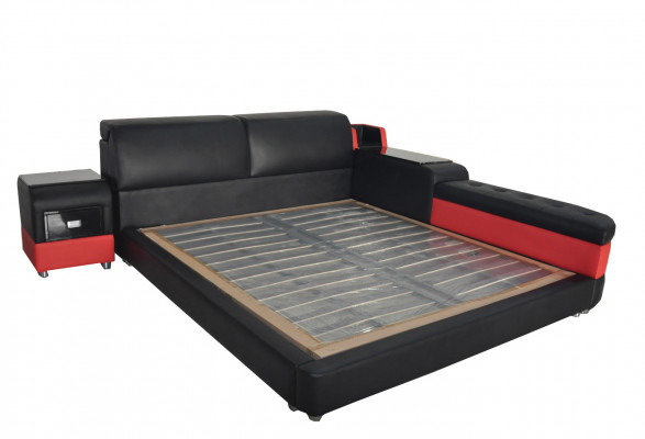 Design Luxus Bett Polster Ehe Moderne Leder Hotel Betten 140/160/180/200