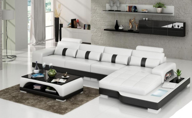Designer Sofa Couch Polster Ledersofa Ecksofa L Form Sofas Couchen Neuer W/S
