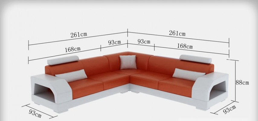 XXL Couch Ecksofa Leder Wohnlandschaft Garnitur Design Modern Sofa L-Form G8001B
