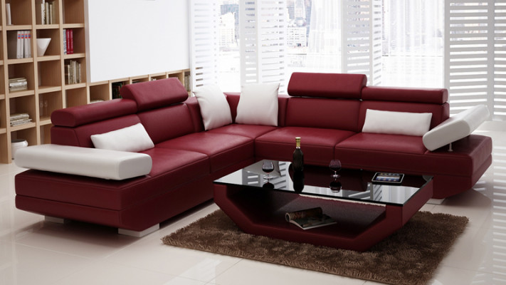 Ledersofa Sofa Couch Wohnlandschaft Ecksofa Garnitur Design Modern Sofa K5009B
