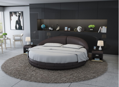 Rundbett Design Bett Polsterbett Designerbett Polster Round XXL Luxus King Size