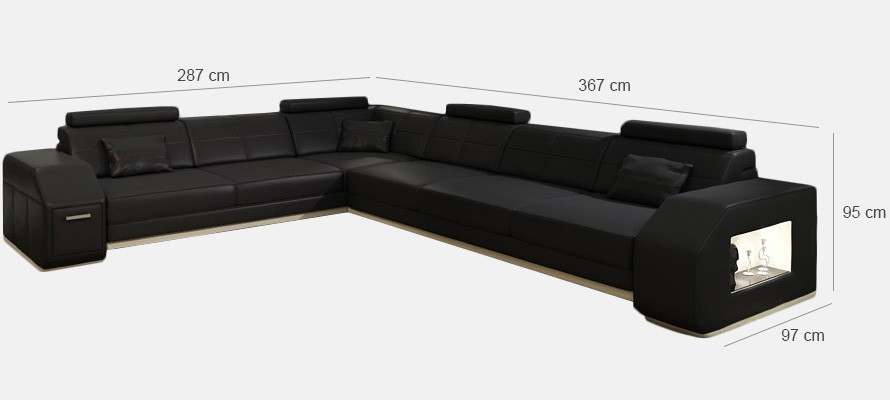 Ecksofa Ledersofa Sofa Couch Polster Sitz Ecke Garnitur Wohnlandschaft Ebern S