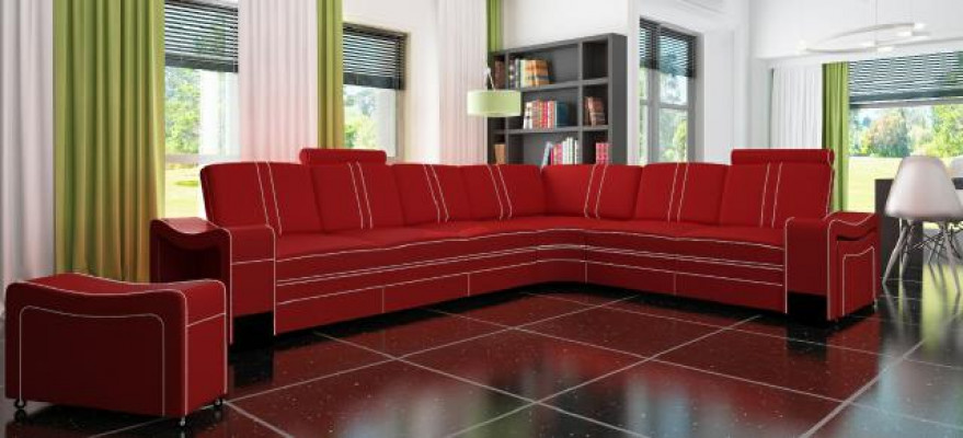 LEDERSOFA XXL WOHNLANDSCHAFT GARNITUR LEDER ECKCOUCH GARNITUR ECKSOFA POLSTER