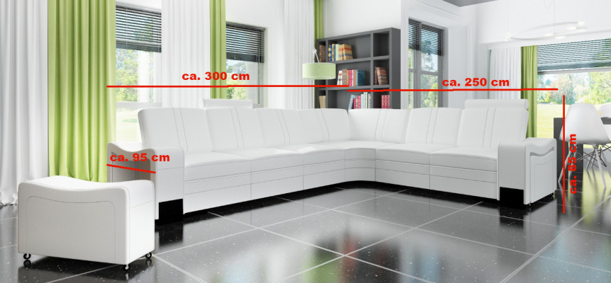 LEDERSOFA XXL WOHNLANDSCHAFT GARNITUR LEDER ECKCOUCH GARNITUR ECKSOFA POLSTER