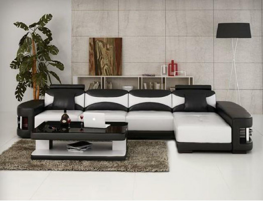 Ecksofa Eck Sofa Garnitur Couch Polster Leder Wohnlandschaft Chaiselounge Wies