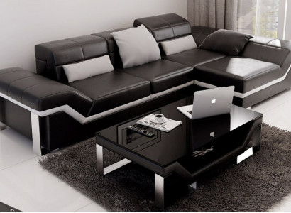 Ledersofa Sofa Couch Wohnlandschaft Ecksofa Garnitur Dekor Modern Design