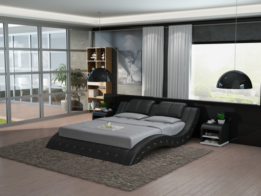 Luxus Leder Bett USB Design Polster Betten Doppel Modernes Ehe140/160/180 LB8824