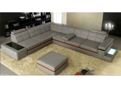 Ledersofa Couch Wohnlandschaft Ecksofa Eck Garnitur Design Modern Sofa B2011