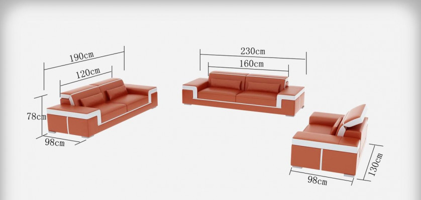 Design Couch Polster Sofas Leder Modern Sofagarnitur 3+1 Sitzer Komplett Set Neu