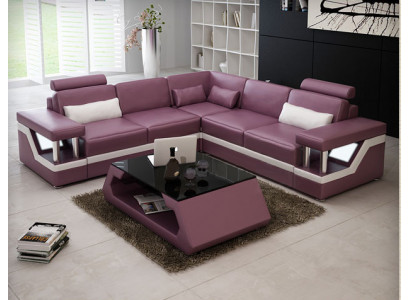 XXL Ledersofa mit USB Garnitur Wohnlandschaft Eckcouch Leder Ecksofa HAMBURG II