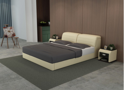 Leder Bett mit USB Polster Betten Luxus Doppel Ehe 140/160/180 LB8827