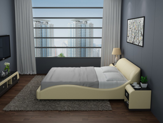 Design Leder Bett Luxus Polster Betten Doppel Modernes Ehe 140/160/180 cm