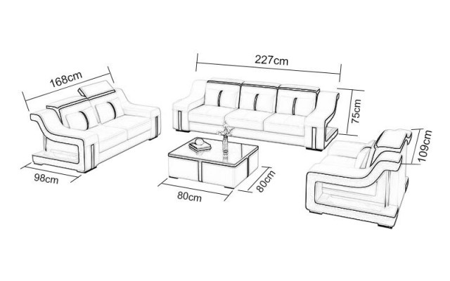 Design Multifunktions Couch Relax Sofa Leder Polster Couchen Dreisitzer 3er Neu