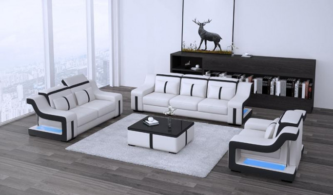 Design Multifunktions Couch Relax Sofa Leder Polster Couchen Dreisitzer 3er Neu