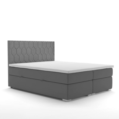 Boxspring Bett Hotel Doppel 180x200cm Luxus Betten Polster Funktion Kasten Grau