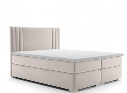 Boxspring Bett Hotel Doppel Bett Luxus Betten Polster Funktion Bettkasten Beige