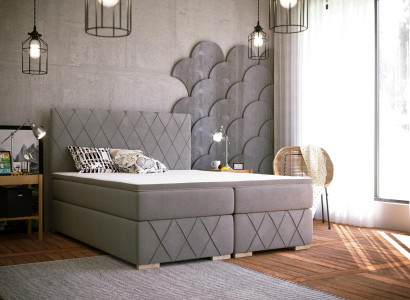 Boxspring Bett Komplett Set Matratze & Topper Luxus Polster 180x200cm Betten Neu