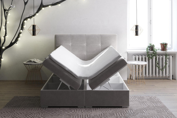 Boxspring Bett Hotel Doppel Samt Textil Luxus Betten Polster Bettkasten Funktion