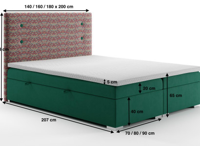 Boxspring Bett Funktion Hotel Doppel Komplett Set Topper Matratze Betten Kasten