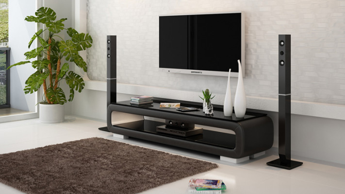 RTV TV Sideboard Dekor Leder Glas Tisch Fernseh Tisch Schrank Designer
