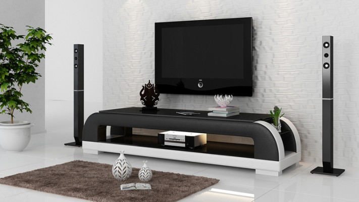 RTV TV Sideboard Dekor Leder Glas Tisch Tisch Fernseh Schrank Designer