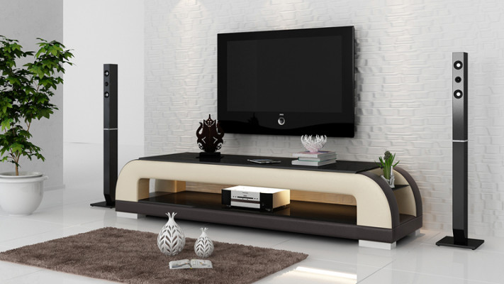 RTV TV Sideboard Dekor Leder Glas Tisch Tisch Fernseh Schrank Designer