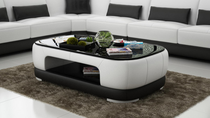 Gepolsterter Couchtisch Tisch Couchtische Glastisch Beistelltisch