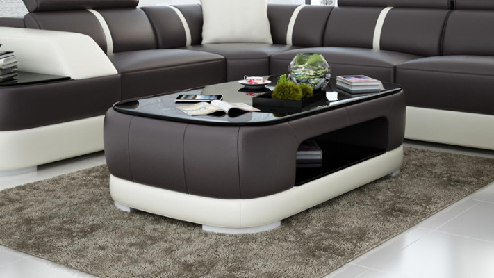 Gepolsterter Couchtisch Tisch Couchtische Glastisch Beistelltisch