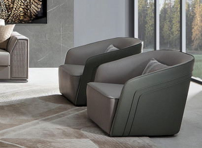 Sessel Club Lounge Lehn Stuhl Polster Sofa 1 Sitzer Fernseh Samt Leder