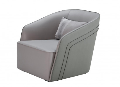 Sessel Leder Luxus Grau Modern Design Neu Kreative Möbel Wohnzimmer Fernseh Club