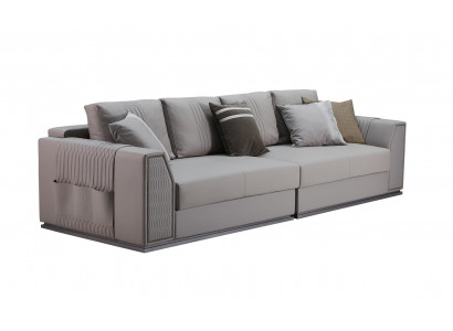 Sofa Luxus Grau Wohnzimmer Stoff Textil Modern Design Couchen Kreative Möbel Neu